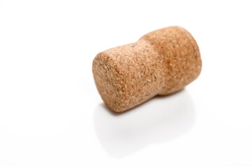 Champagne Cork on white background