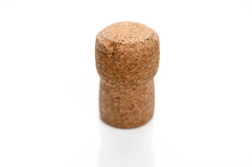 Natural champagne bottle stopper, isolate on a white background