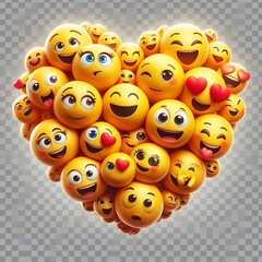 Obraz premium World smile day emojis, and 3d happiness emoji for world day of happiness, 3d cartoon style illustration and background