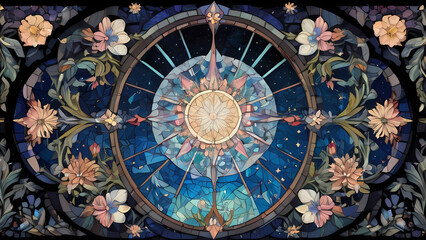 Obraz premium Mosaic art design with the theme of the beauty of the Night Sky