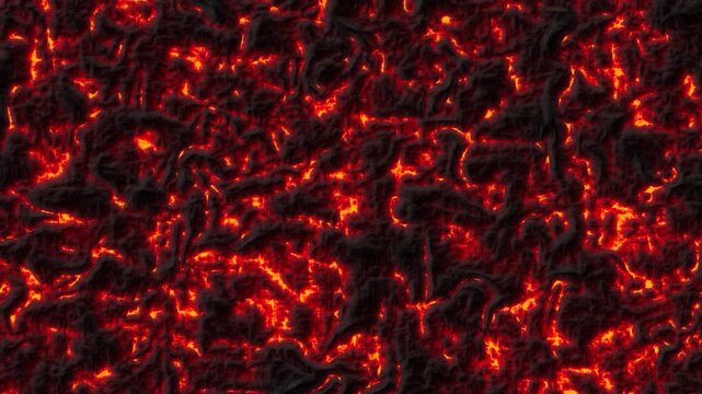 Abstract animated volcano lava and magma background, seamless loopable element, concepts, ideas, 4k