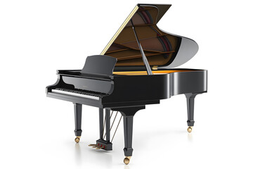 Piano isolated on white background