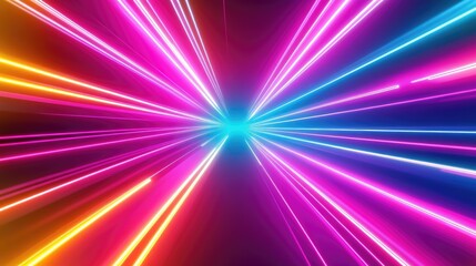 Obraz premium Vibrant neon lights pulsating in abstract patterns