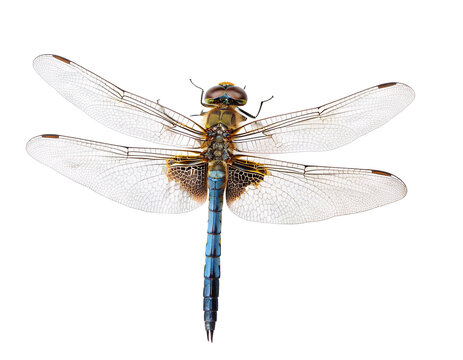 Libelle, isoliert auf wei&szlig;en Hintergrund, Freisteller, Transparent