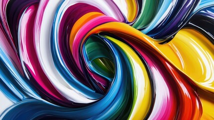 Vibrant swirls of color in abstract art