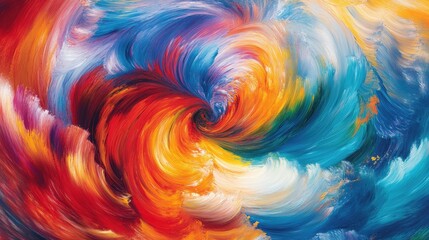 Vibrant swirls of color in abstract art
