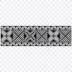 Polynesian tattoo tribal band design. Samoan tattoo tribal ornament border. Decorative seamless pattern.