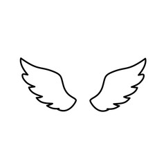 Wings icons. Black wings icons. Bird wings, angel wings elements. Vector illustration