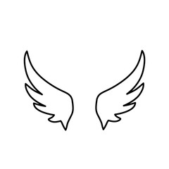 Wings icons. Black wings icons. Bird wings, angel wings elements. Vector illustration