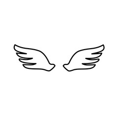 Wings icons. Black wings icons. Bird wings, angel wings elements. Vector illustration