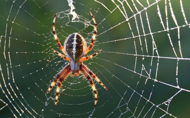 Predator Spider web on a Sunlit 