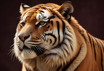 Ferocious tiger in studio with different colour of  backgrounds