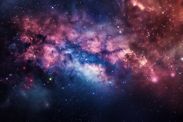 A captivating spiral galaxy with multiple planets and a prominent ring system, surrounded by countless stars, showcasing the vastness of the universe.