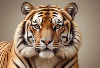 Ferocious tiger in studio with different colour of  backgrounds