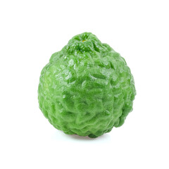 Kaffir lime close up on white background.