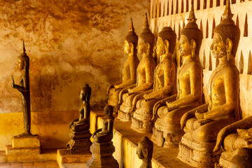 cloister wall with more than 2,000 ceramic and silver Buddha images in Wat Si Saket features in...