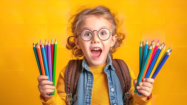 Excited school going kid/child