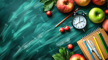 back to school with school supplies background professional photography