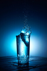 water pouring into glass