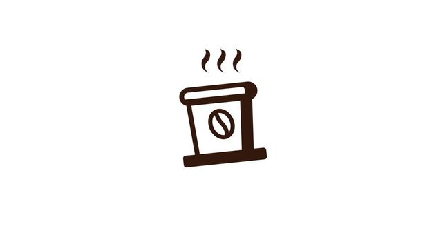 coffee icon animation, Coffee and tea cup shop Concept Animation