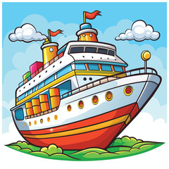 Cruise Ship, Marine Vehicle Vector