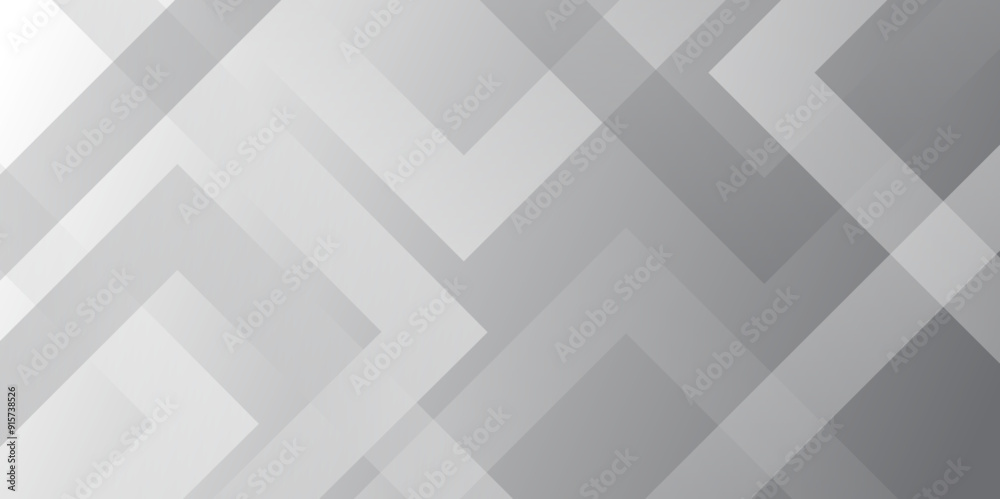 Poster white and grey abstract modern background design. Elegant gray and white squares pattern. Grey white stripe background geometry shine and layer element vector for presentation design.	