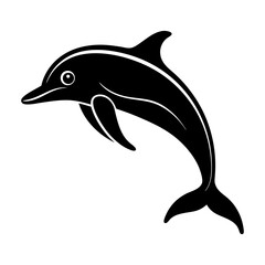 Fototapeta premium Jumping dolphin symbol silhouette illustration