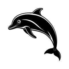 Obraz premium Jumping dolphin symbol silhouette illustration