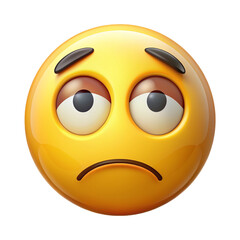 Fototapeta premium Bored Emoji Isolated On Transparent Background