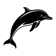 Obraz premium Jumping dolphin symbol silhouette illustration