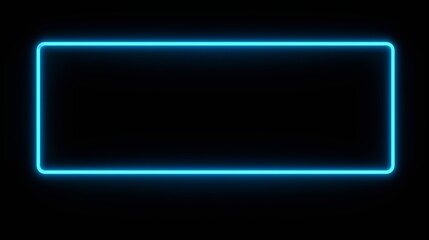 A glowing blue neon rectangle on a dark background, representing modern technology and digital innovation through a minimalist and futuristic design