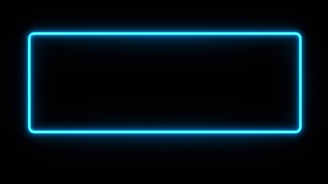A glowing blue neon rectangle on a dark background, representing modern technology and digital innovation through a minimalist and futuristic design