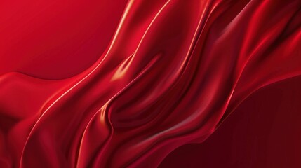 Obraz premium Bold red fluid shapes creating rich visual movement.