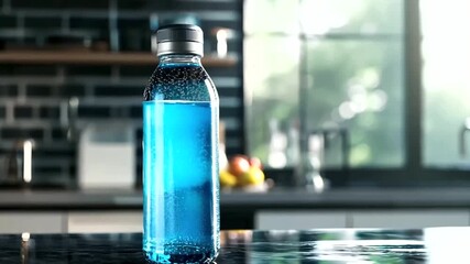 A detailed mockup of a customizable water bottle with a school logo