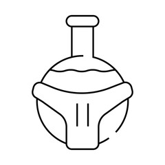 flask with liquid line icon vector. flask with liquid sign. isolated contour symbol black illustration