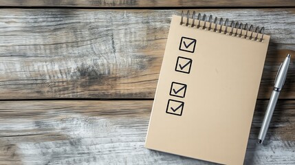 Task Management Clipboard With Checked Items On Wooden Desk Showing Efficiency Goal Setting And Work Planning