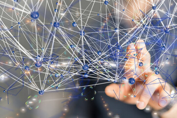 Business intelligence analyst dashboard on virtual - neural network exposure digital