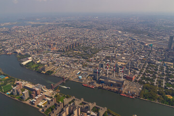 Helicopter flight over New York