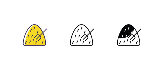 Haystack Icons set thin line and glyph vector icon illustration