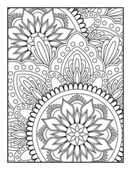 Mandala Coloring Book For Adult. Mandala Coloring Book. coloring page for children and adults.. Ornamental mandala adult coloring book page. Zentangle style coloring page. Arabic, Indian ornament. 