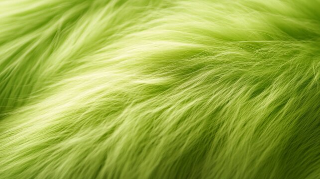 Green faux fur with vibrant color and soft texture, ideal for textile design, fashion, and creative backgrounds, fur texture background
