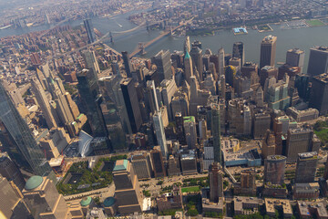 Helicopter flight over New York