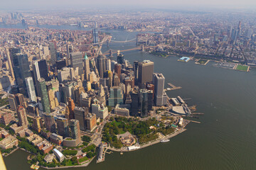 Helicopter flight over New York