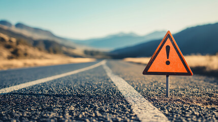 The road with an exclamation mark on it,