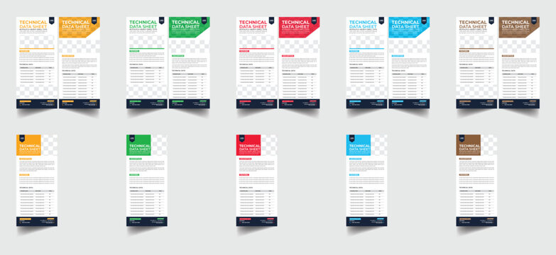 Rollup Technical Data Sheet layout template. Roll up modern Dl product catalog design template, Minimalist product brochure template design, corporate flyer, business flyer, DL flyer, Rollup design