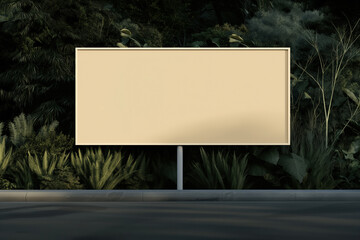Fototapeta premium Mockup poster. Template poster hanging on the wall. City format board, urban style, billboard in city, town. A mockup empty black white poster, city format, street billboard. Realistic style photo