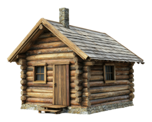A cabin isolated on white transparent background