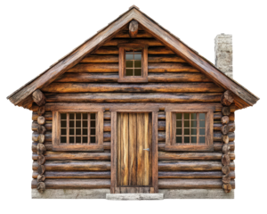 A cabin isolated on white transparent background