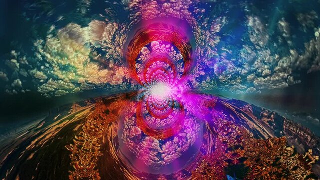 Vivid sky fractal. Animated video