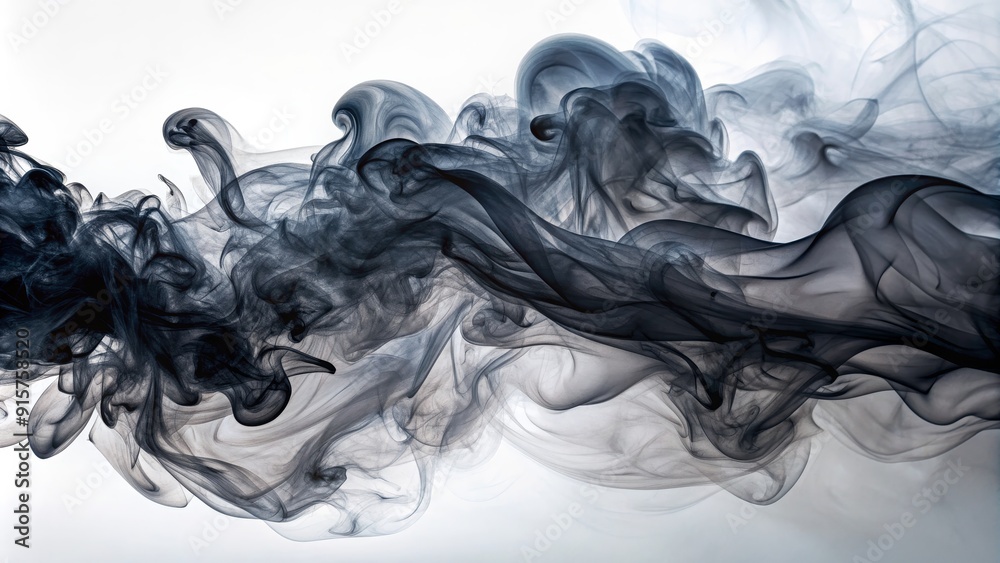 Canvas Prints Abstract smoke swirls in shades of grey, creating a dynamic and ethereal composition. It symbolizes fluidity, movement, mystery, transformation and creativity.